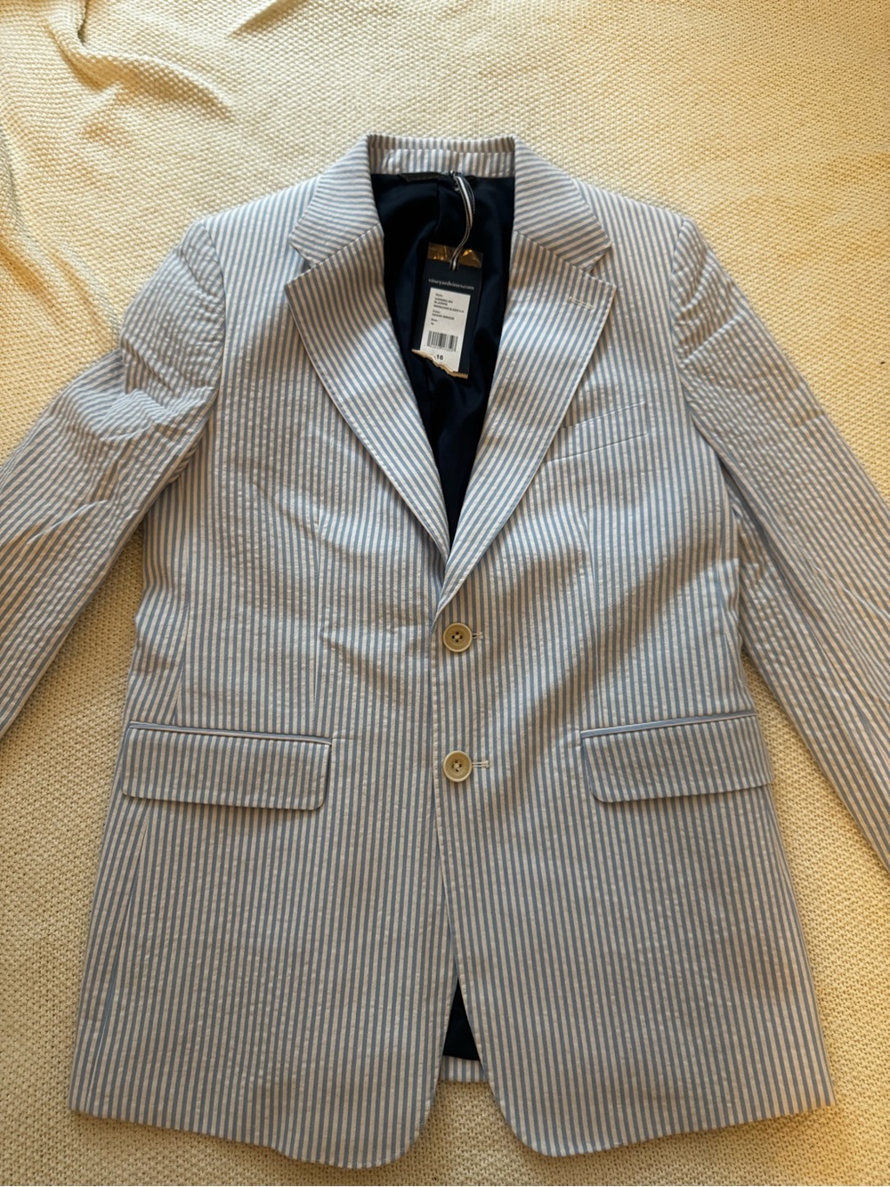 Vineyard Vines Blue and White Seersucker Sport Coat